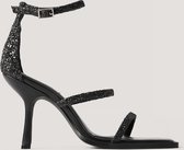 NA-KD Glitter High Heel Vrouwen Sandalen - Black - Maat 39