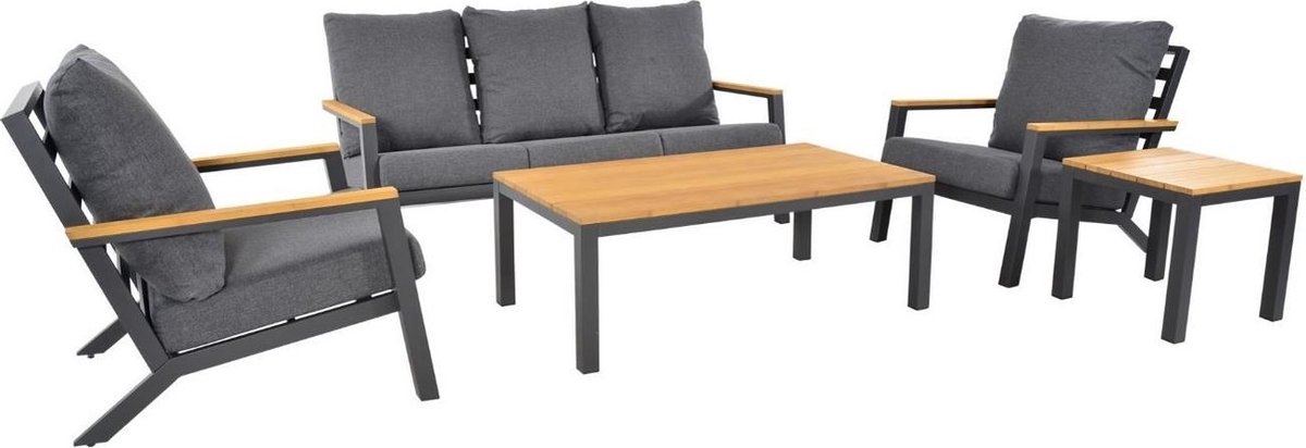 Lesli Living Salon lounge Donnan - aluminium - gris