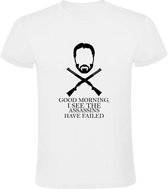 Goodmorning i see the Assassins have Failed Heren t-shirt | moordenaar | killer | halloween | Wit