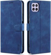 Voor Samsung Galaxy A22 5G AZNS Huid Voelen Kalf Textuur Horizontale Flip Lederen Case met Kaartsleuven & Houder & Portemonnee (Blauw)