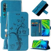 Voor Xiaomi Mi Note 10 Reliëf Lucky Tree Horizontale Flip Lederen Case met Houder & Kaartsleuf & Portemonnee & Lanyard (Blauw)