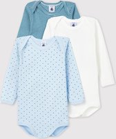 Petit Bateau 3 Pack Baby Jongens Rompertje - Maat 68