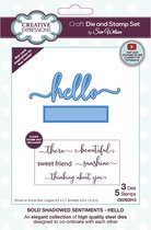 Creative Expressions Stans en stempelset - 'Hello' - 3 x stans en 5 x clear stamp