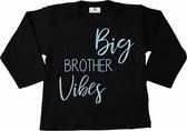 Shirt ik word grote broer-Bekendmaking zwangerschap-big brother vibes-zwart-lichtblauw-Maat 104