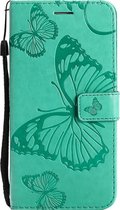 Mobigear Butterfly Telefoonhoesje geschikt voor OPPO A94 5G Hoesje Bookcase Portemonnee - Turquoise