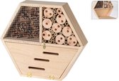 Vlinderhuis/bijenhuis/wespenhotel hexagon voor insecten 30 cm - Tuindecoratie - Diervriendelijk - Lieveheersbeestjehuis