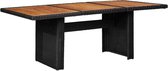 Tuintafel 200x100x74 cm poly rattan zwart