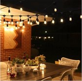 Koppelbare LED feestverlichting - prikkabel - 10 meter - met 20 lichtpunten E27 warm wit licht - waterdicht voor binnen en buiten