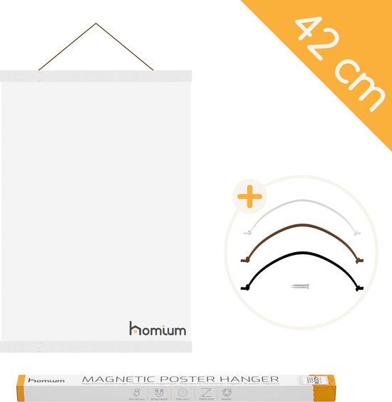 Porte- affiche Homium 42 cm - Bois - Wit - Système de Homium magnétique