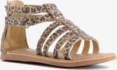 Groot leren meisjes sandalen luipaardprint - Bruin - Maat 29 - Echt leer