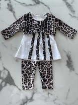 Babyset meisjes, baby meisjes setje 3 delig Panterprint, verkrijgbaar in de maten 56 t/m 80