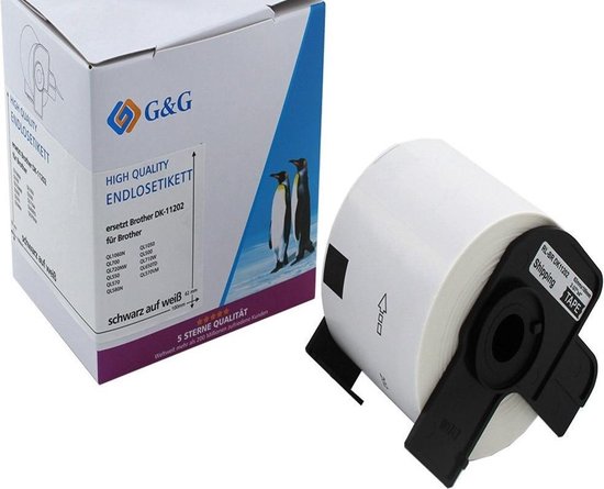 2x Austausch kompatible Etiketten Rollen für Brother PTouch QL 500 BW 62 Eco Lig