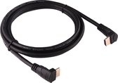 By Qubix 4K HDMI kabel 1,8 meter met hoek aansluiting (90 graden hoek) - HDMI 2.0 versie - High Speed 4K - HDMI Male naar HDMI Male kabel - Zwart