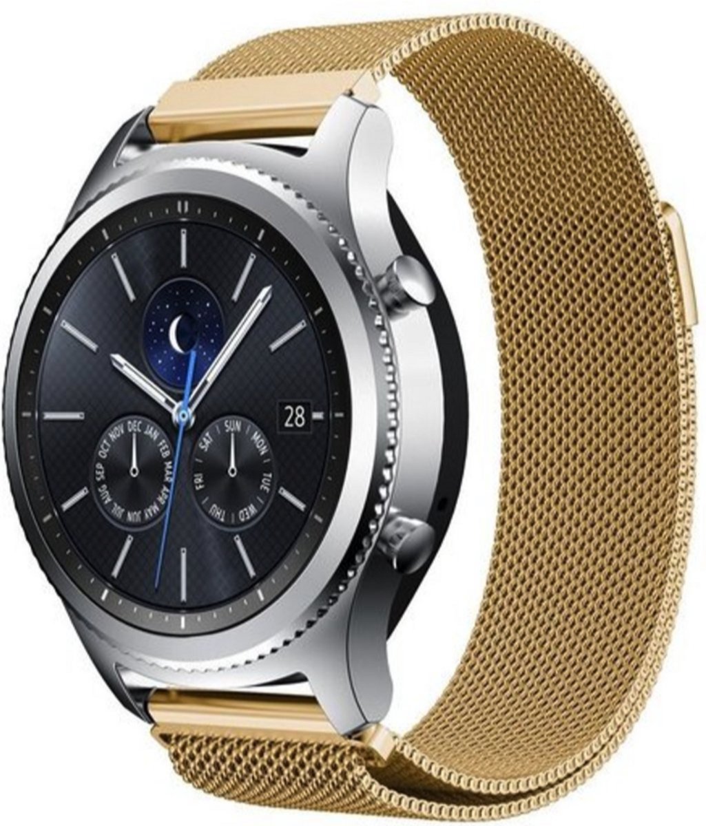 By Qubix - Compatible Samsung bandje - Geschikt voor Samsung Gear S3 Milanese bandje - goud