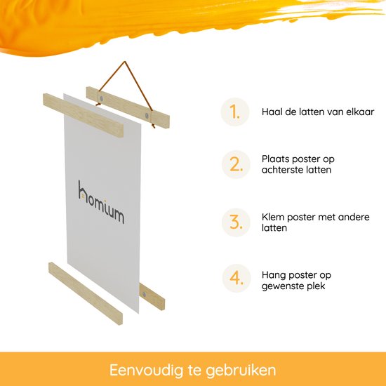 Porte-affiche (21 cm) en bois avec fermeture magnétique | A4 | système de suspension d'affiche - cadre d'affiche - cadre d'affiche - clip d'affiche - support d'affiche