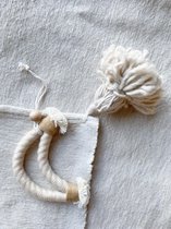 Macrame maan - Zand - Macrame Regenboog - Kinderkamer - Decoratie - Kraamcadeau