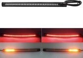 LED Knipperlicht en remlicht light bar voor motorfiets / Rood remlicht + Gele knipperlichten / LED strip / 3M