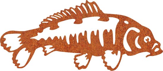 metalendier - muur decoratie - koi karper - cortenstaal - 679 x 300 - NL Fabrikaat