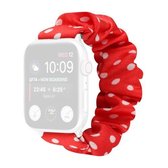 Dots haarring stoffen horlogebandje voor Apple Watch Series 6 & SE & 5 & 4 44 mm / 3 & 2 & 1 42 mm (rood)