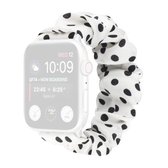 Dots haarring stoffen horlogebandje voor Apple Watch Series 6 & SE & 5 & 4 44 mm / 3 & 2 & 1 42 mm (wit)