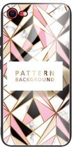 Marmer gehard glas achterkant TPU grenshoes voor iPhone SE (2020) (HCBL-17)