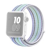 Voor Apple Watch Series 6 & SE & 5 & 4 40 mm / 3 & 2 & 1 38 mm nylon lus horlogeband (krijtstreepblauw)