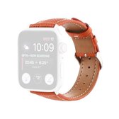 Cross Texture lederen vervangende horlogebanden voor Apple Watch Series 6 & SE & 5 & 4 44 mm / 3 & 2 & 1 42 mm (oranje)