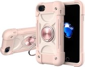 Schokbestendige siliconen + pc-beschermhoes met dubbele ringhouder voor iPhone 6/6s/7/8/SE 2020 (roségoud)
