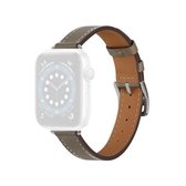 Een stijl lederen band horlogeband voor Apple Watch Series 6 & SE & 5 & 4 44 mm / 3 & 2 & 1 42 mm (grijs)