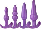 Buttplug set anaal paars - Butt plug 4 delig - Siliconen Prostaat Buttplugs - Anal plug mannen en vrouwen