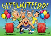 Ansichtkaart 25 stuks GEFELICITEERD! Gewichtheffer - Fitness