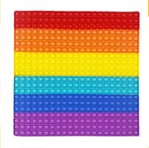 Mega XXL Pop it 40cmx40cm regenboog kleur vierkante pop it.