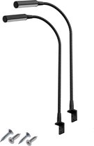 Galaxy Leeslamp - Set van 2 - LED - Dimbaar - 360 graden roteerbaar - Warm wit licht - Nachtlamp - Mat zwart - Flexibele hals - Leeslampje bed (boxspring) - Hoofdbord bedlampje box