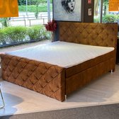 Boxspring Chelsea - Microfiber - Cognac - Met Matras En Topper