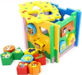 ZaciaToys Kleurrijke Vormenstoof Dieren - Steekkubus - Sorteerhuisje - Educatief speelgoed Kinderen - Puzzel - Motoriek - Vormherkenning en Concentratie