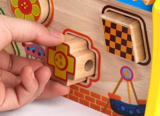 Thumbnail van een extra afbeelding van het spel ZaCia Activiteiten Huis - Educatief Speelgoed - Houten Blokjes - Hamerspel - Kubus Baby - Vormenstoof - Motoriek - Ontwikkeling Peuter
