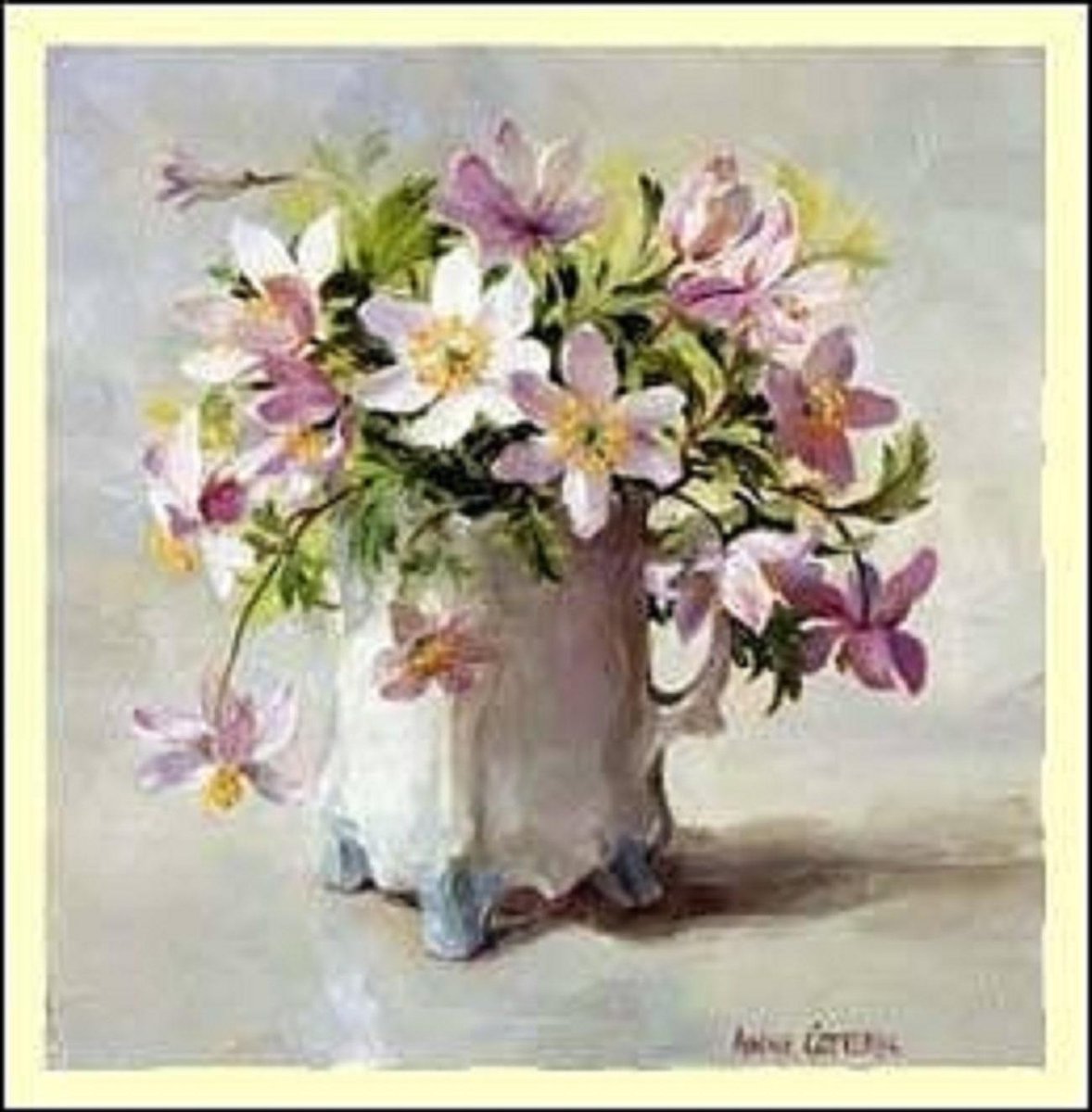 Dubbele kaart met env. Clematis 15x15cm