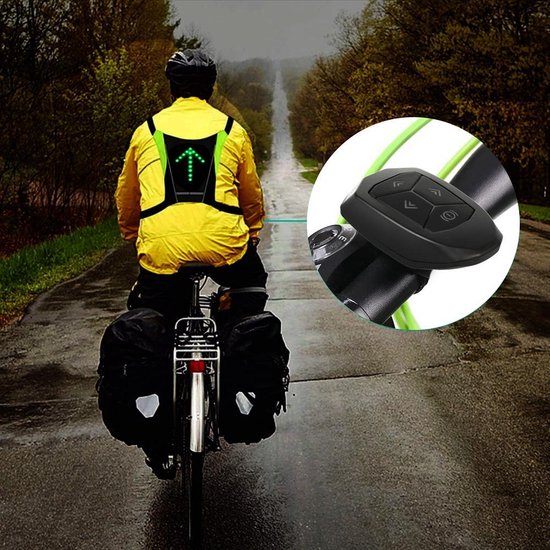 Gilet de cyclisme réfléchissant LED sans fil, sac de vélo vtt, clignotant,  gilet de vélo, gilet d'avertissement de sécurité, sac à dos - AliExpress