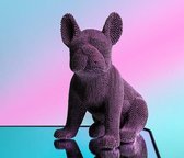 BaykaDecor - Uniek Franse Bulldog Beeld - Stijl - Moderne Kunst Woondecoratie - Keramiek Hond - Slaapkamer Decor - Paars - 20 cm