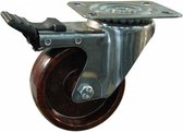 Zwenkwiel met rem - 100 mm - -50°C +400°C - RVS gaffel