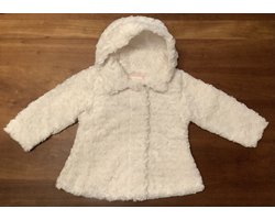 Emoi by Emonite jas - Tussenjas - Imitatiebont - Met afneembare capuchon -  Kleur Marshmellow - Maat 116