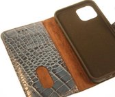 Made-NL vier pasjes (Samsung Galaxy S20) book case Blauw stug Krokodillenprint leer