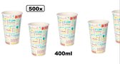 500x tasse à milkshake Fun 400ml - Tasse à boire milkshake nourriture crème glacée nourriture boisson festival document à thème fête