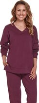 Doctor Nap Huispak Dames Bio-katoen | Joggingpak dames | Trainingspak Dames | 2-delig | Lange Mouw Lange Broek | Burgundy DRS.4375 L