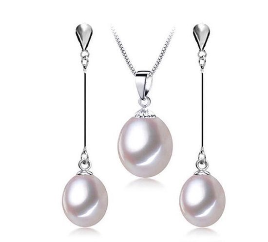 Ensembles de bijoux en argent sterling 925 ensemble de boucles d'oreilles  en perles... | bol.com