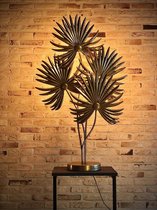 Metal Messing 4 Palmleaf lamp 104 cm hoog - vloerlamp - lamp industrieel - industriestijl - metaal Lamp - verlichting voor binnen - verlichting voor uw interieur - goudkleurig meta