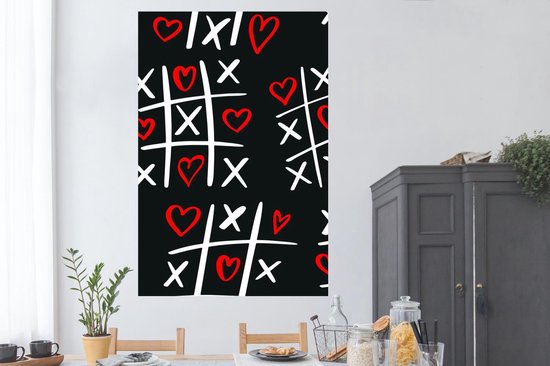 Poster Letters - Hartjes - Lijn - Patronen - 120x180 cm XXL