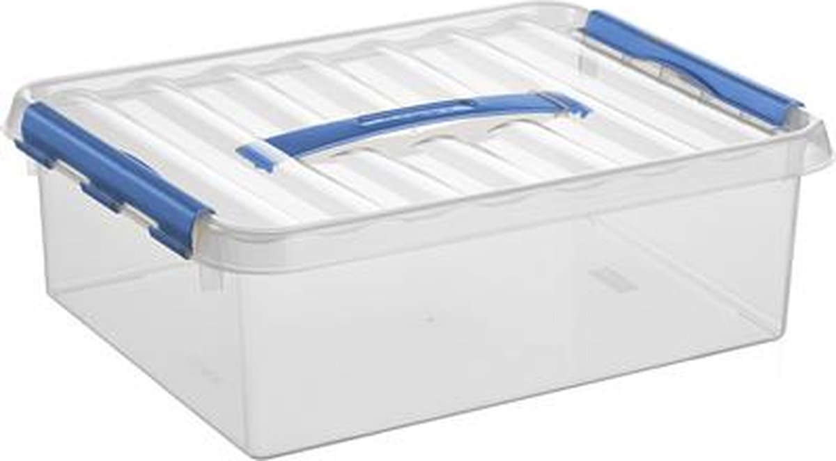 Q-line opbergbox 10L transparant blauw 40x30x11cm