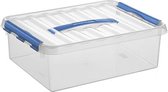 Sunware - Q-line opbergbox 10L transparant blauw - 40 x 30 x 11 cm
