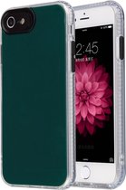 Voor iPhone SE 2020/8/7 Fine Hole Series TPU + acryl anti-fall spiegel telefoon beschermhoes (donkergroen)